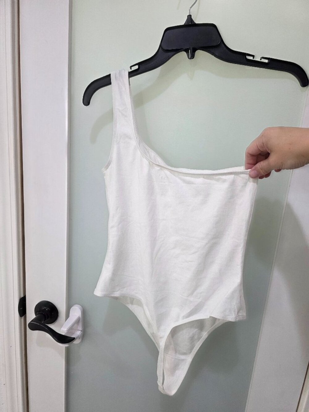 TNA Women’s White One Shoulder Bodysuit – Size M – Minimalist Stretch Tank‎
